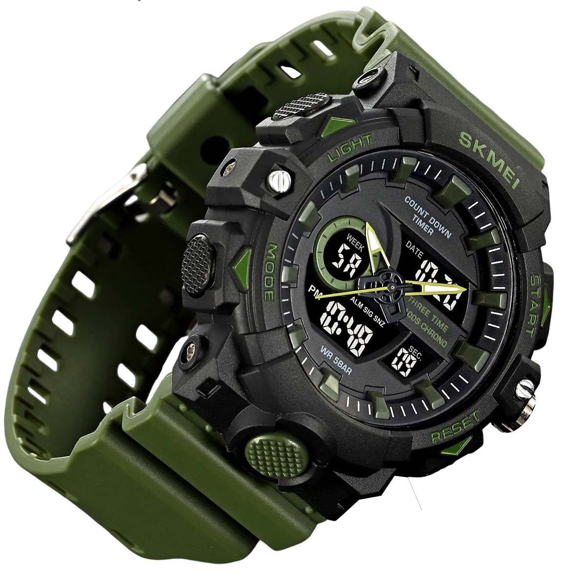 RELOJ SKMEI SHADOW HOMBRE ANALOGICO DIGITAL DEPORTIVO VERDE 2225 - 4