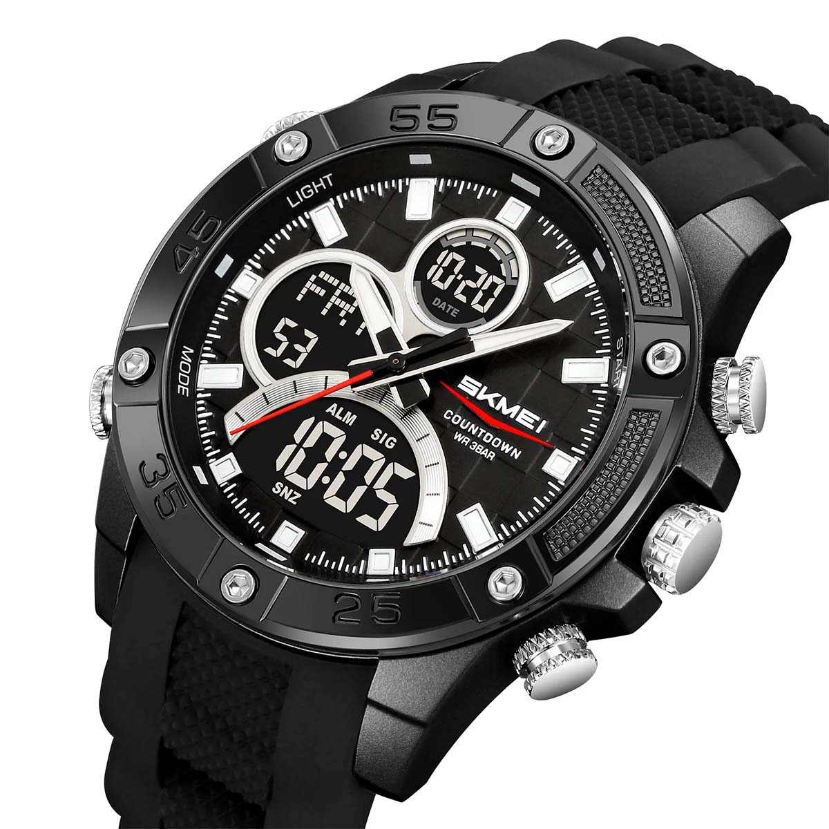RELOJ SKMEI VECTOR HOMBRE ANALOGICO DIGITAL ALARMA CRONOMETRO 2476 - 3