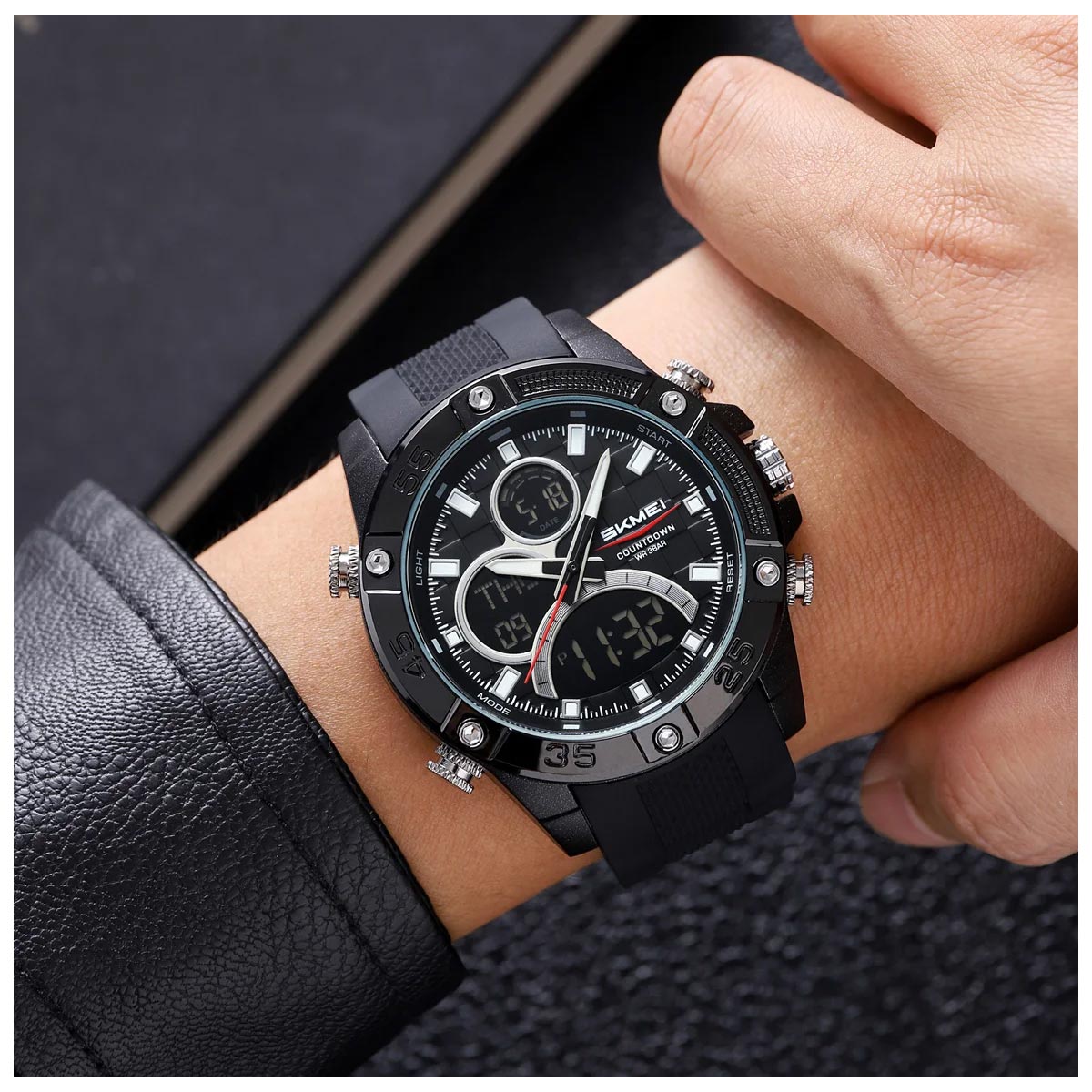 RELOJ SKMEI VECTOR HOMBRE ANALOGICO DIGITAL ALARMA CRONOMETRO 2476 - 9