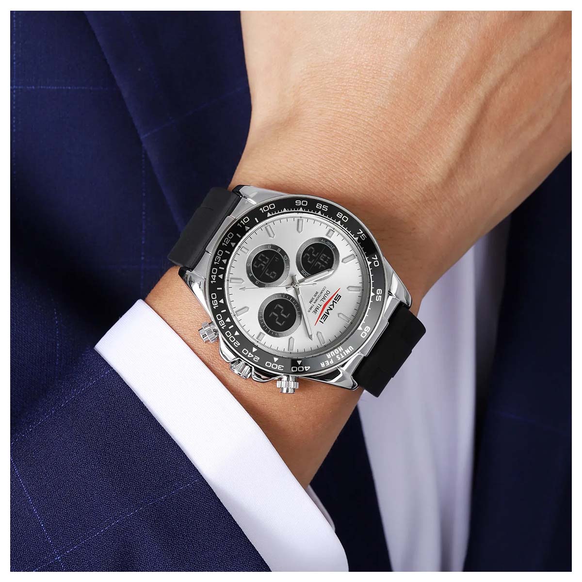 RELOJ SKMEI ORBIT HOMBRE ANALOGICO DIGITAL ELEGANTE ACERO 2588 - 6