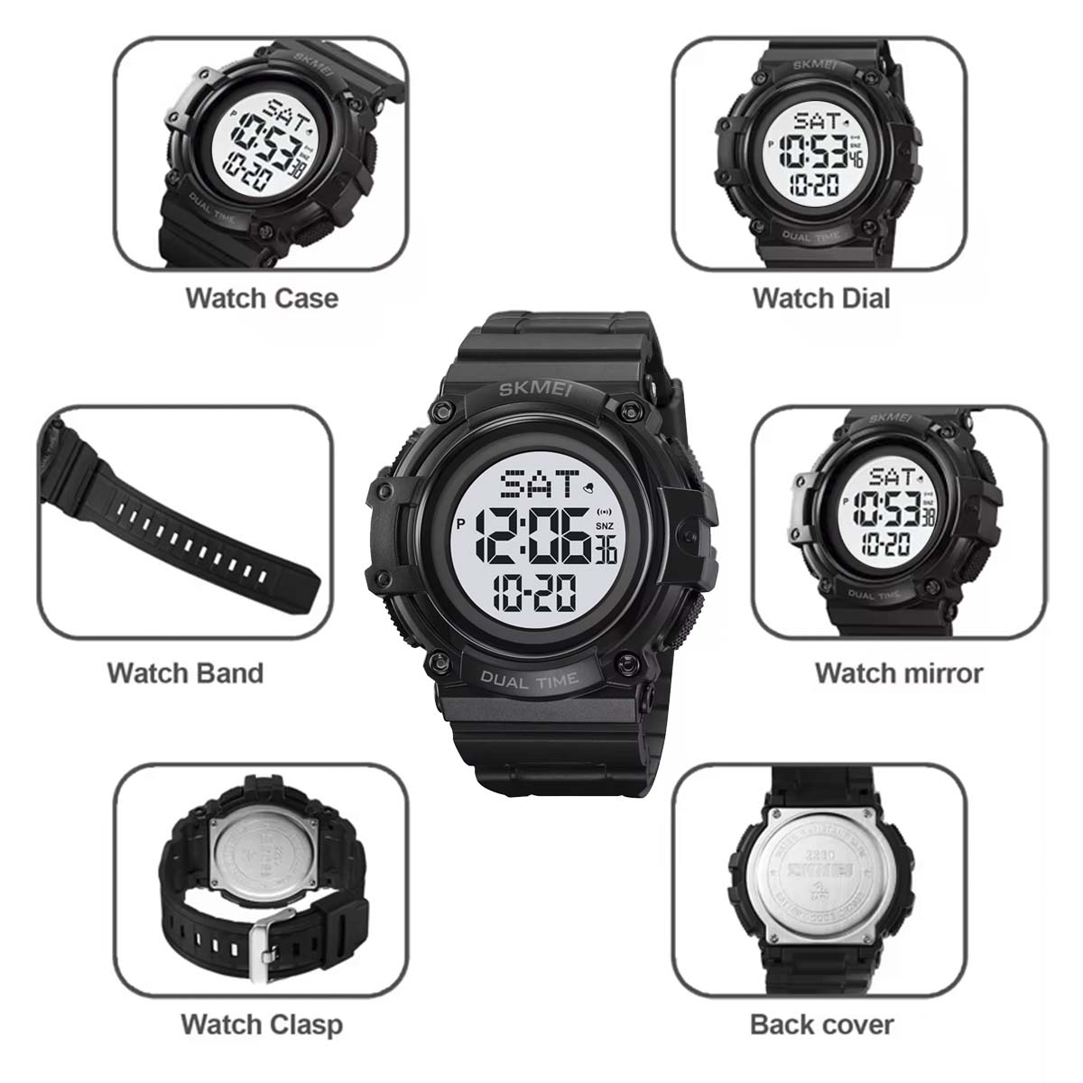 RELOJ SKMEI CRAB HOMBRE DIGITAL DEPORTIVO MULTIFUNCION 2230 - 5