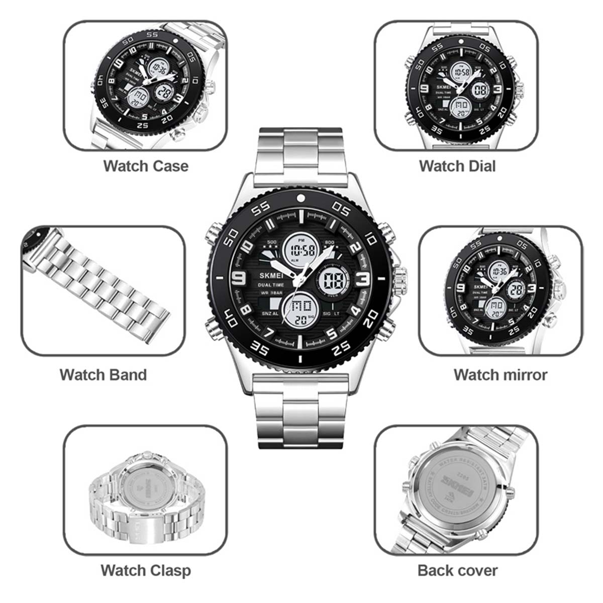 RELOJ SKMEI OCEAN HOMBRE ANALOGICO DIGITAL CASUAL RETROILUMINADO 2205 - 7
