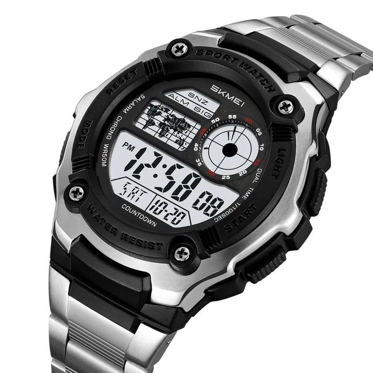 RELOJ SKMEI TERRA HOMBRE DIGITAL DEPORTIVO DUAL LUZ LED ACERO 2473 - 3