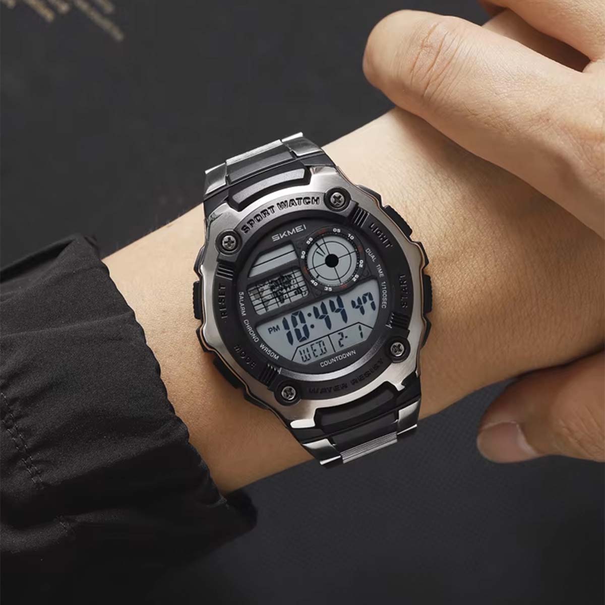 RELOJ SKMEI TERRA HOMBRE DIGITAL DEPORTIVO DUAL LUZ LED ACERO 2473 - 6