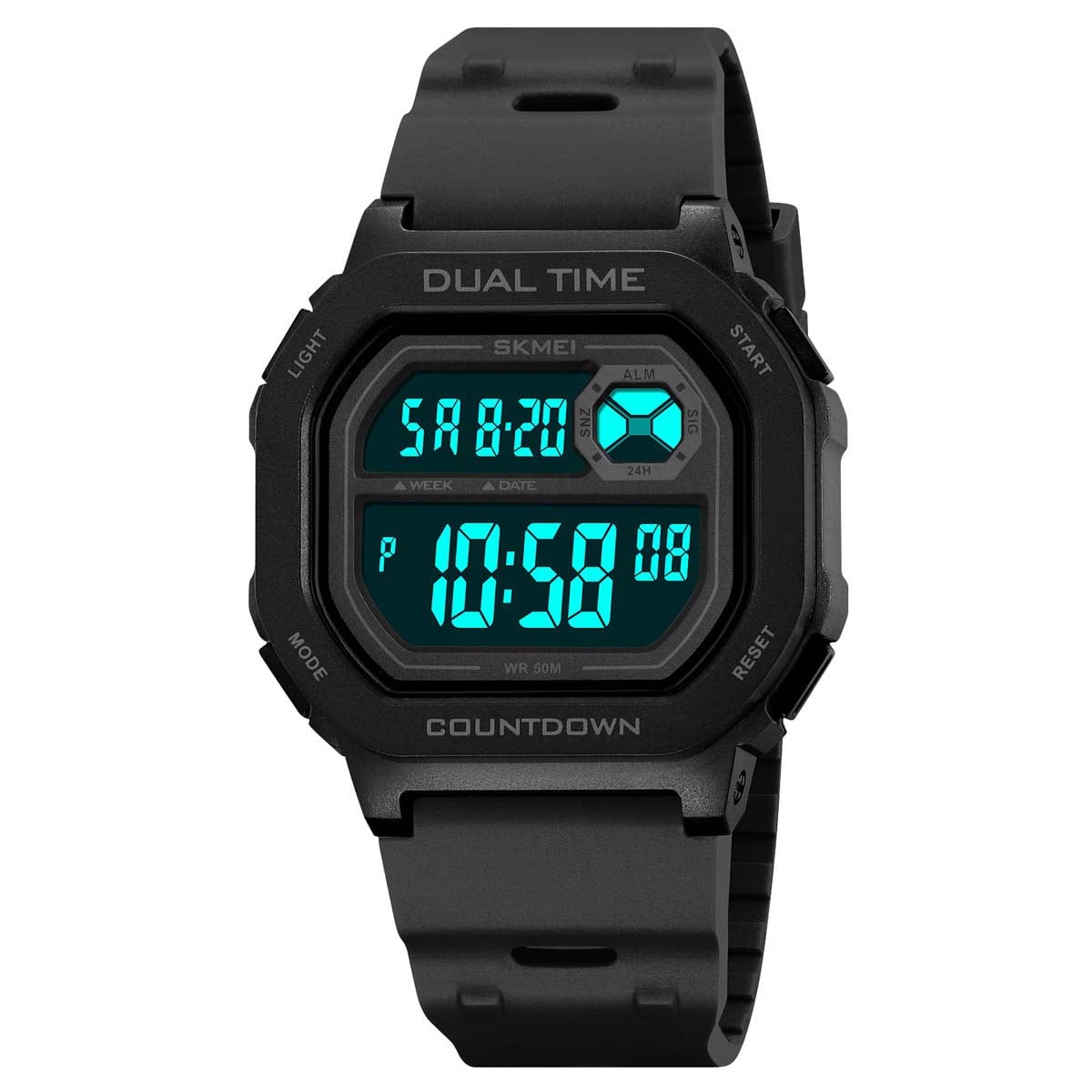 RELOJ SKMEI BLOCK HOMBRE DIGITAL DEPORTIVO ALARMA LUZ TIEMPO DUAL 2543 - 2