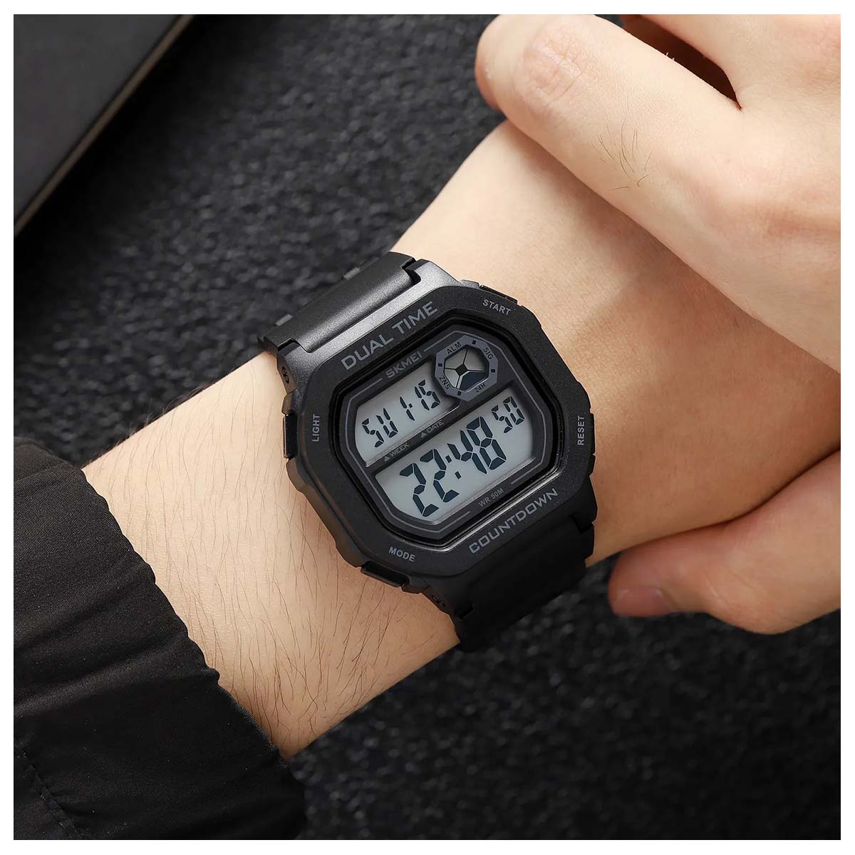 RELOJ SKMEI BLOCK HOMBRE DIGITAL DEPORTIVO ALARMA LUZ TIEMPO DUAL 2543 - 6