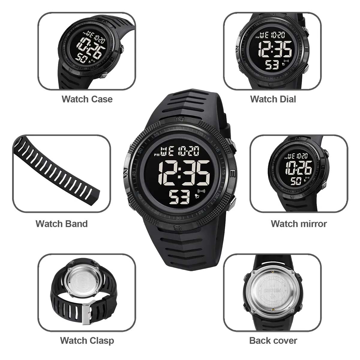RELOJ SKMEI NORTH HOMBRE DIGITAL DEPORTIVO DUAL 4 ALARMAS LUZ LED 2148 - 5