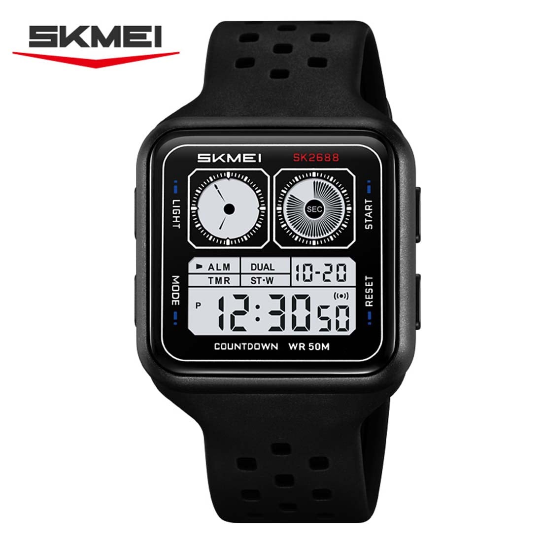RELOJ SKMEI GAUGE HOMBRE DIGITAL DEPORTIVO MULTIFUNCIÓN LUZ 2688 - 1