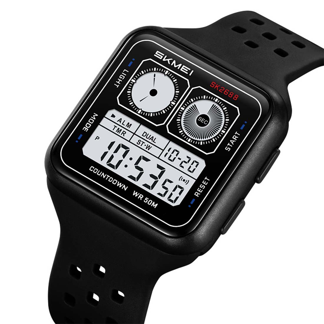 RELOJ SKMEI GAUGE HOMBRE DIGITAL DEPORTIVO MULTIFUNCIÓN LUZ 2688 - 3