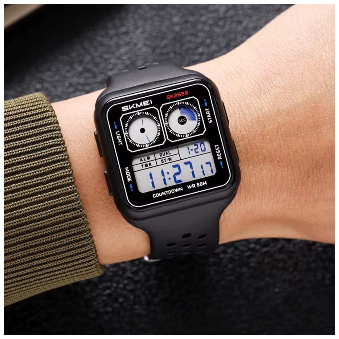 RELOJ SKMEI GAUGE HOMBRE DIGITAL DEPORTIVO MULTIFUNCIÓN LUZ 2688 - 5