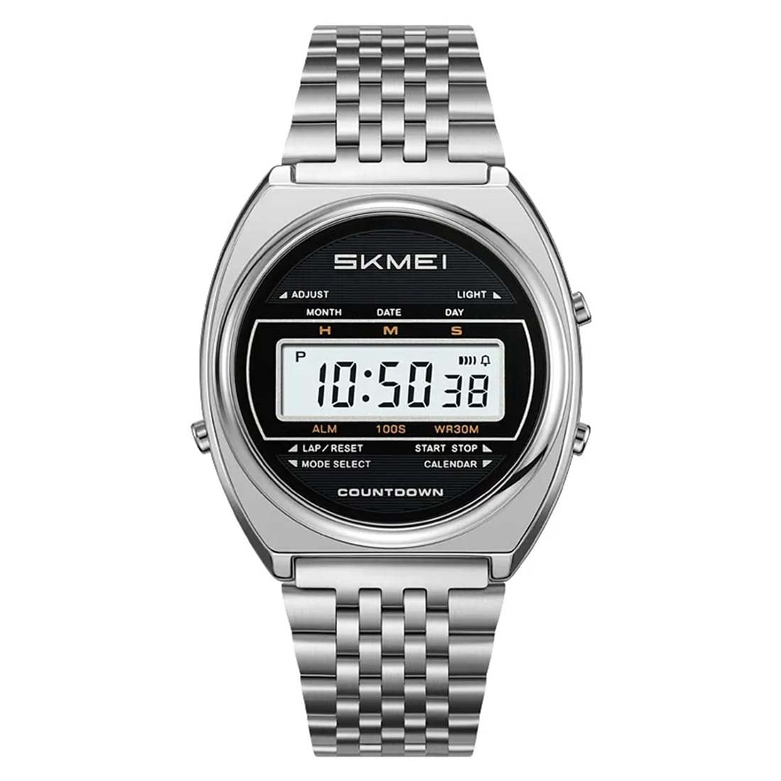 RELOJ SKMEI RETRO HOMBRE DIGITAL CASUAL MULTIFUNCIÓN ACERO PLATA 2653 - 1