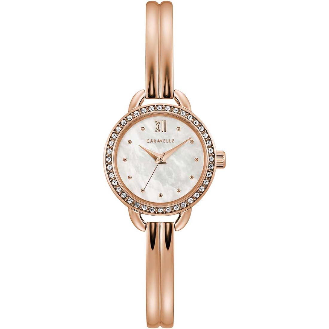 RELOJ MUJER CARAVELLE BULOVA ANALÓGICO MADRE PERLA PIEDRAS ROSA 44L247 - 1