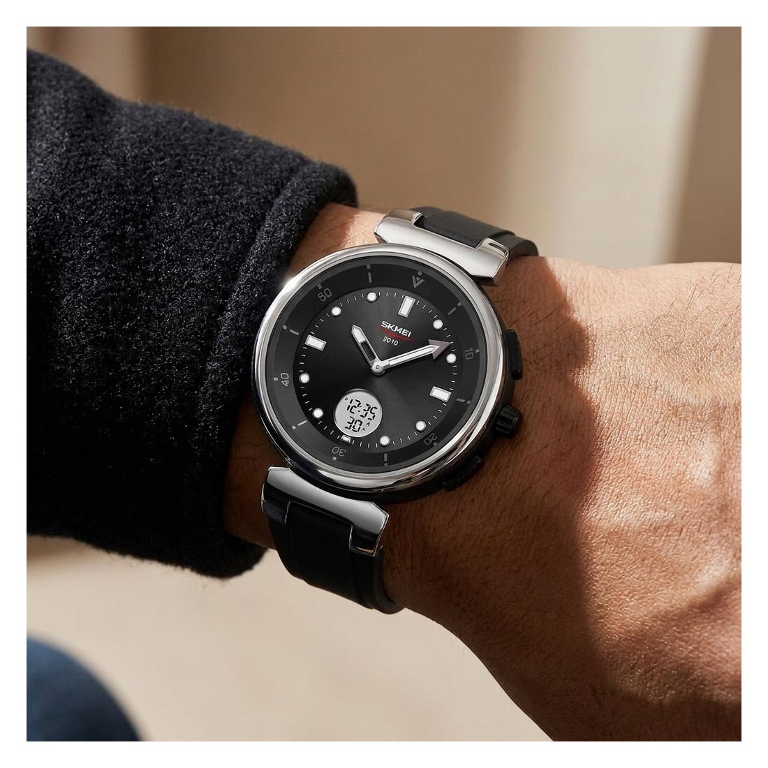 RELOJ SKMEI ZENITH HOMBRE ANALÓGICO DIGITAL CASUAL ALARMA PLATA 2634 - 7