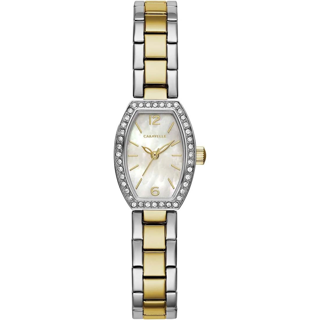 RELOJ MUJER CARAVELLE BULOVA ANALÓGICO NÁCAR PIEDRAS BICOLOR 45L168 - 1