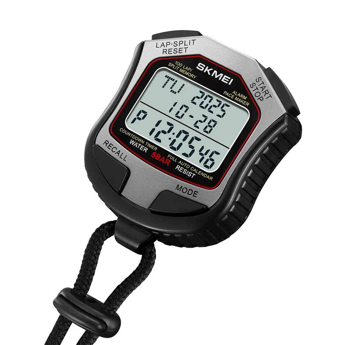 CRONÓMETRO SKMEI DIGITAL TIMER 100 MEMORIAS RANGO 10 HRS GRIS 2345 - 2