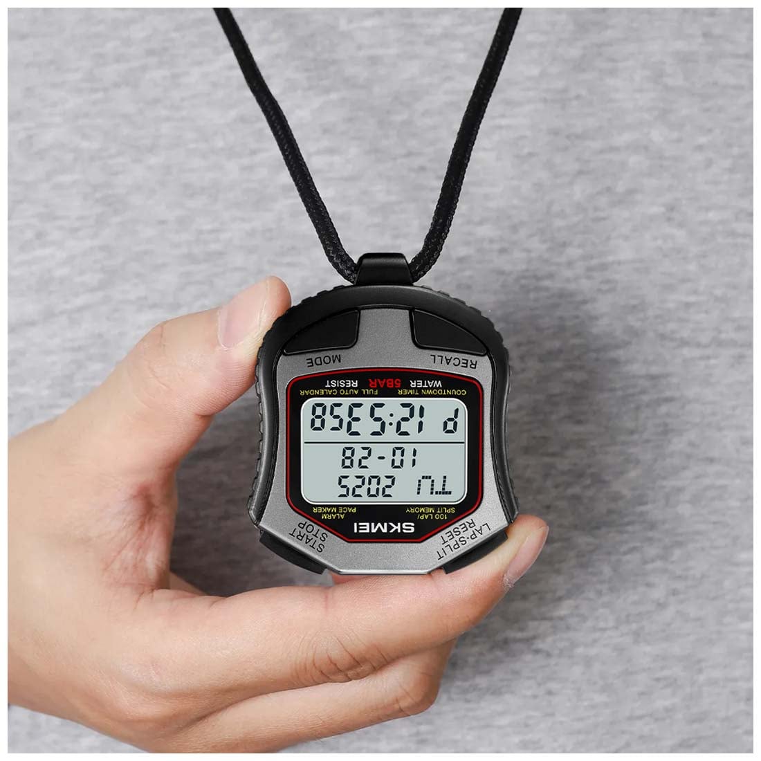 CRONÓMETRO SKMEI DIGITAL TIMER 100 MEMORIAS RANGO 10 HRS GRIS 2345 - 5