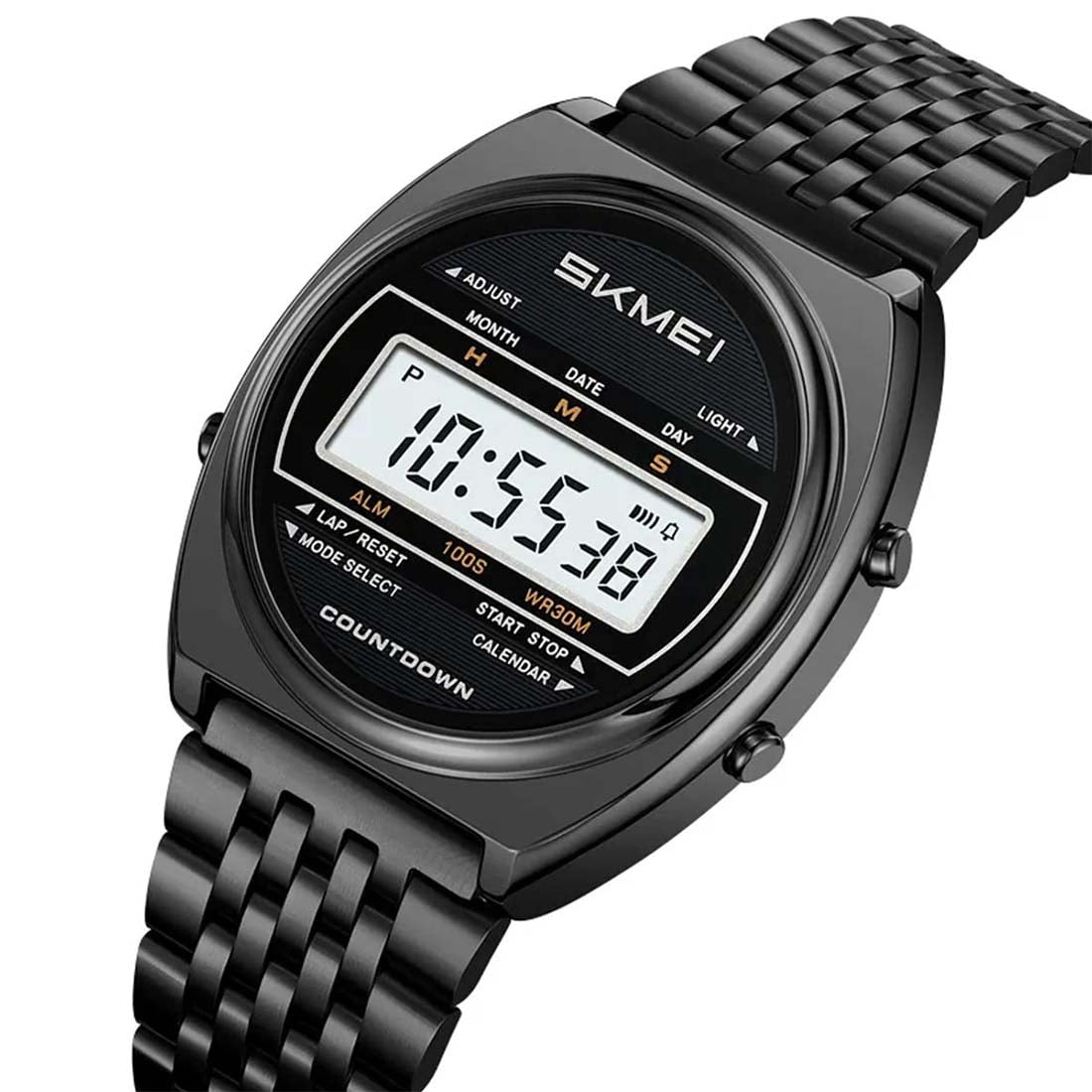 RELOJ SKMEI RETRO HOMBRE DIGITAL CASUAL MULTIFUNCIÓN ACERO NEGRO 2653 - 3