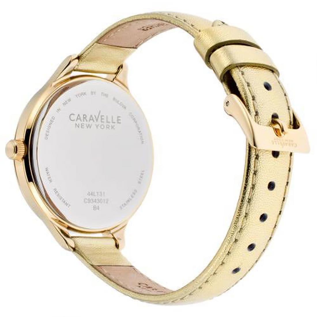 RELOJ CARAVELLE NEW YORK 44L131 MUJER PIEL BISEL DECORADO - DORADO - 4
