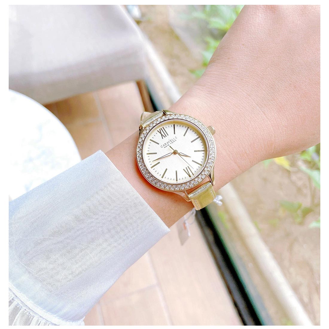 RELOJ CARAVELLE NEW YORK 44L131 MUJER PIEL BISEL DECORADO - DORADO - 5
