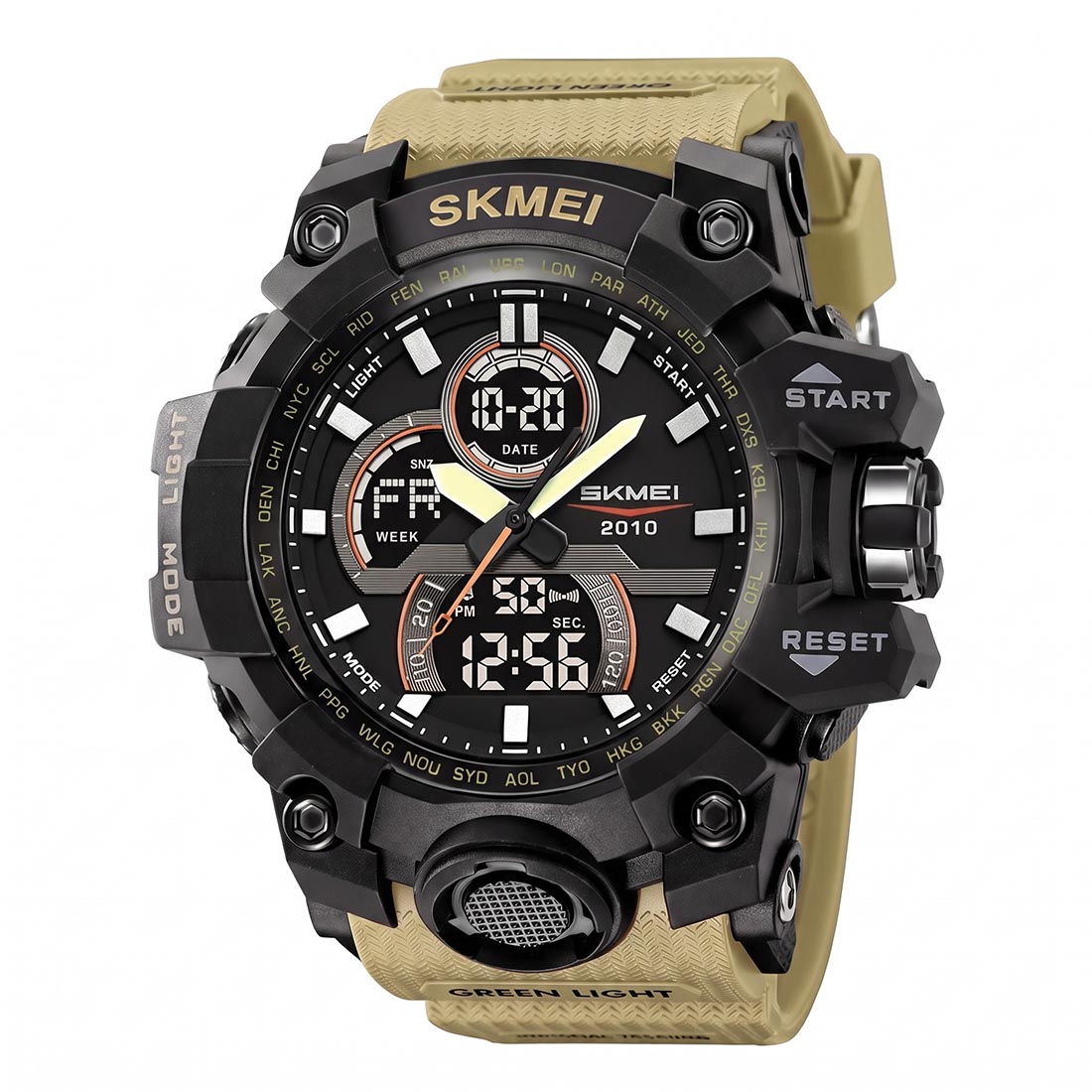RELOJ SKMEI PROTEUS HOMBRE ANALÓGICO DIGITAL MULTIFUNCIÓN CAQUI 2625 - 1
