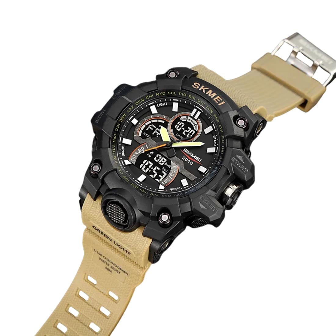 RELOJ SKMEI PROTEUS HOMBRE ANALÓGICO DIGITAL MULTIFUNCIÓN CAQUI 2625 - 4
