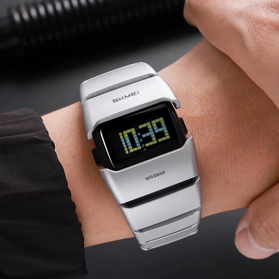 RELOJ SKMEI DRIOID HOMBRE DIGITAL FUTURISTA MODERNO LED GRIS 2722 - 7