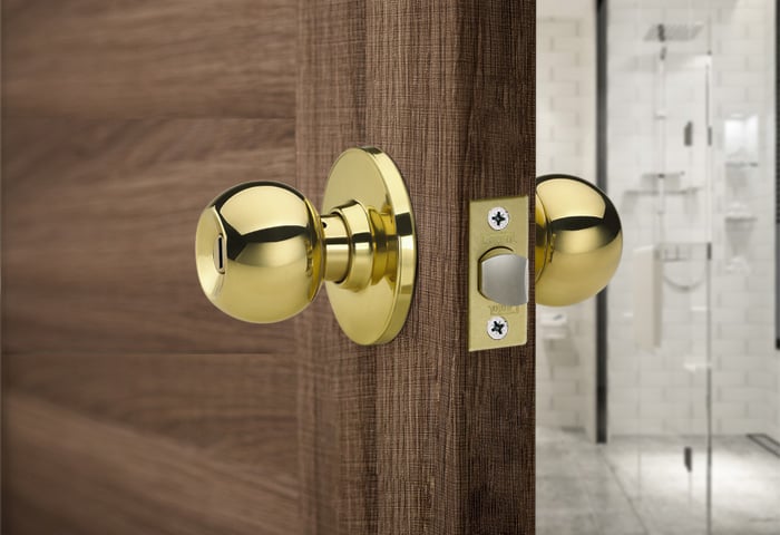 CERRADURA DE POMO BAÑO BRONCE PULIDO BL71 - 2