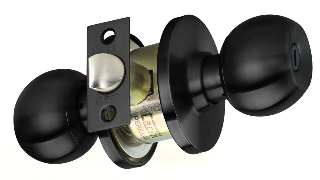 CERRADURA DE POMO BAÑO NEGRO MATE BL51 - 1