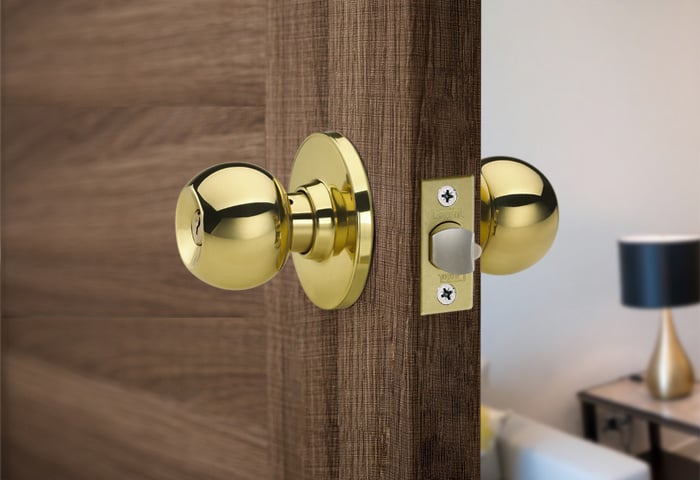 CERRADURA DE POMO DORMITORIO BRONCE PULIDO BL70 - 2