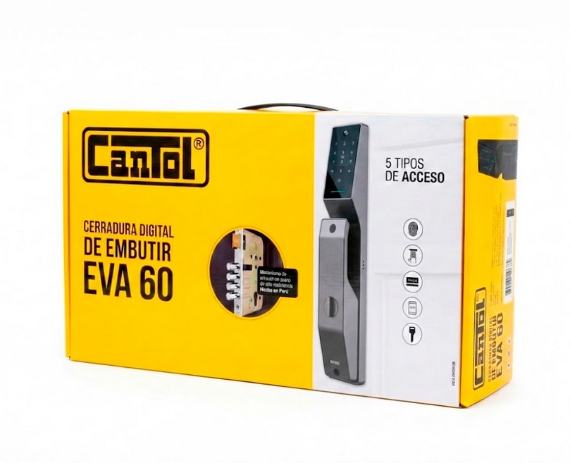 CERRADURA DIGITAL EMBUTIR CANTOL MOD.EVA GRAFITO - 6