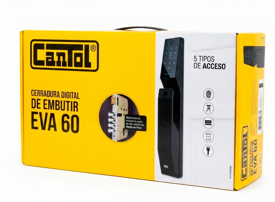 CERRADURA DIGITAL EMBUTIR CANTOL MOD.EVA NEGRO - 7
