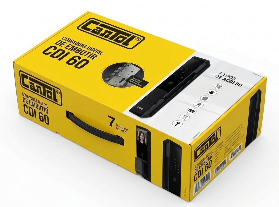 CERRADURA DIGITAL EMBUTIR CANTOL MOD. CDI NEGRO - 5