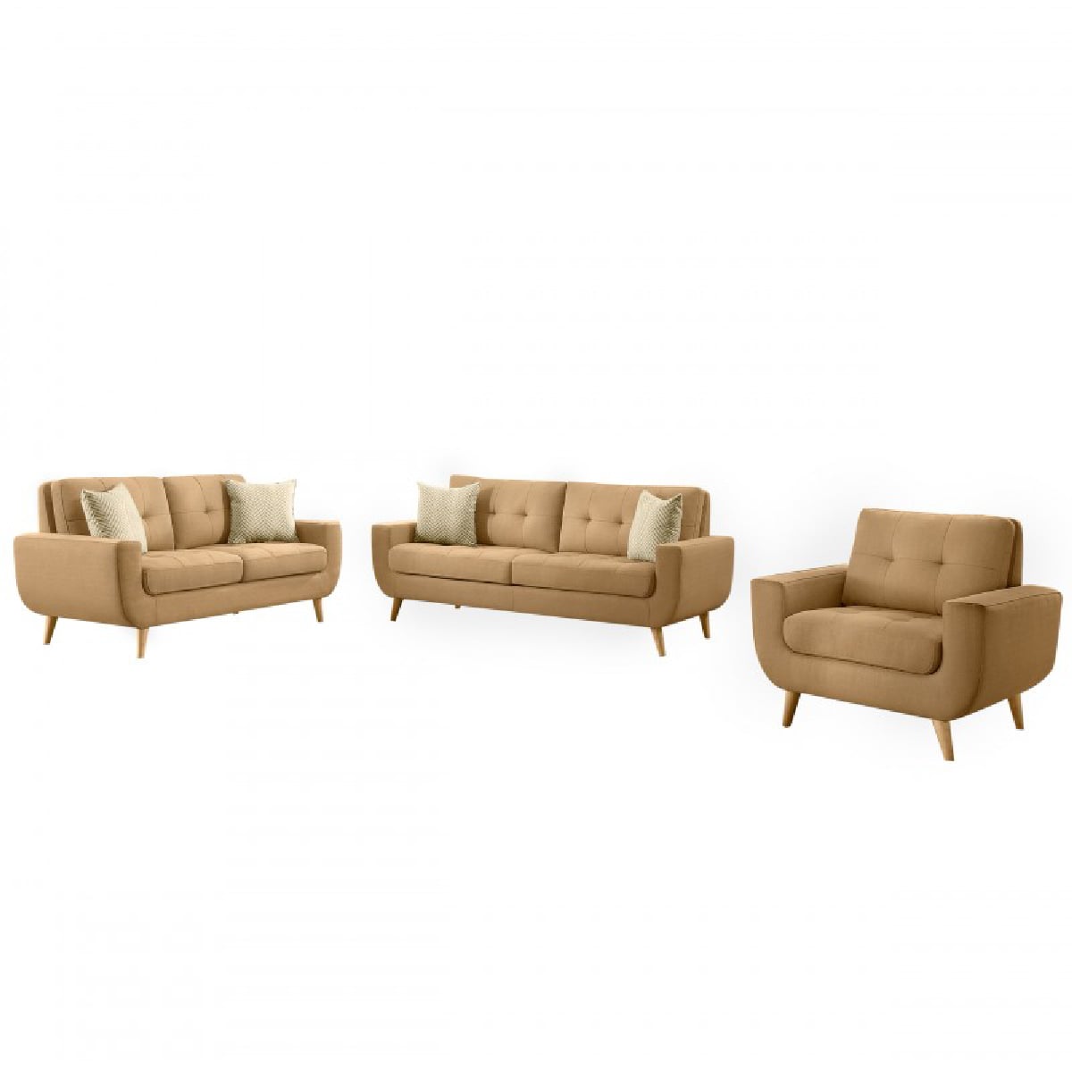 JUEGO DE SALA VINTAGE 3 2 1 KAYRUTH BEIGE - 1