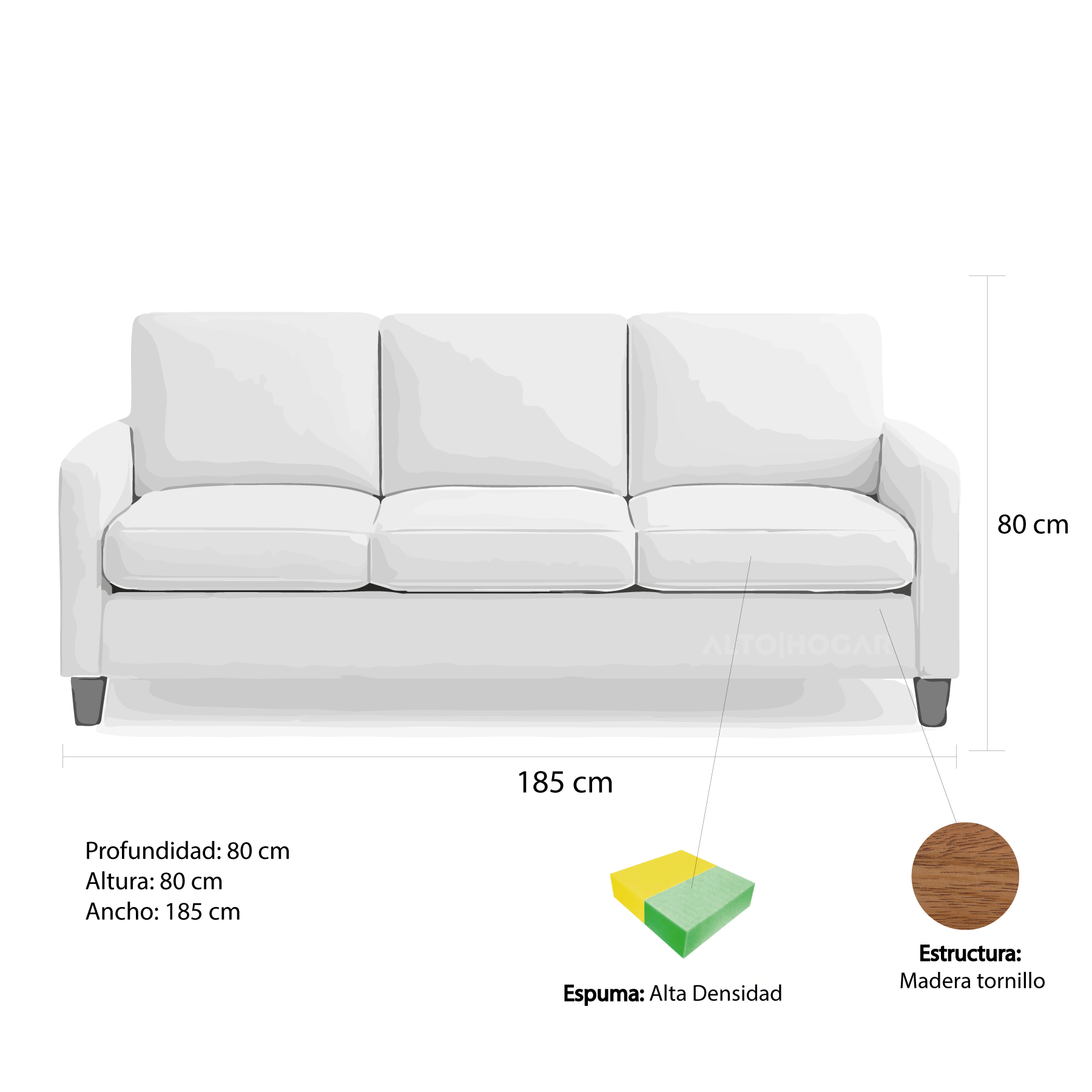 JUEGO DE SALA 321 EMMA TAPIZ ANTIFLUIDO - 2