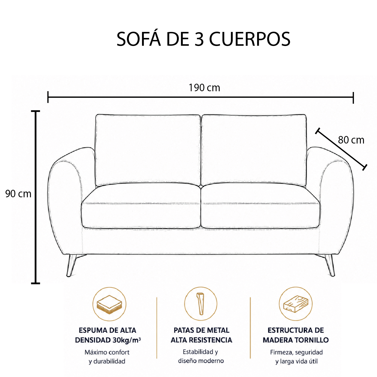 JUEGO DE SALA CANNES 3 2 1 - TAPIZ ANTIFLUIDO - 3
