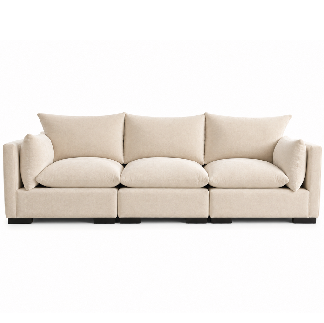 SOFÁ - SALA MODULAR COMFY ALTO HOGAR CREMA - TAPIZ ANTIFLUIDO - 4