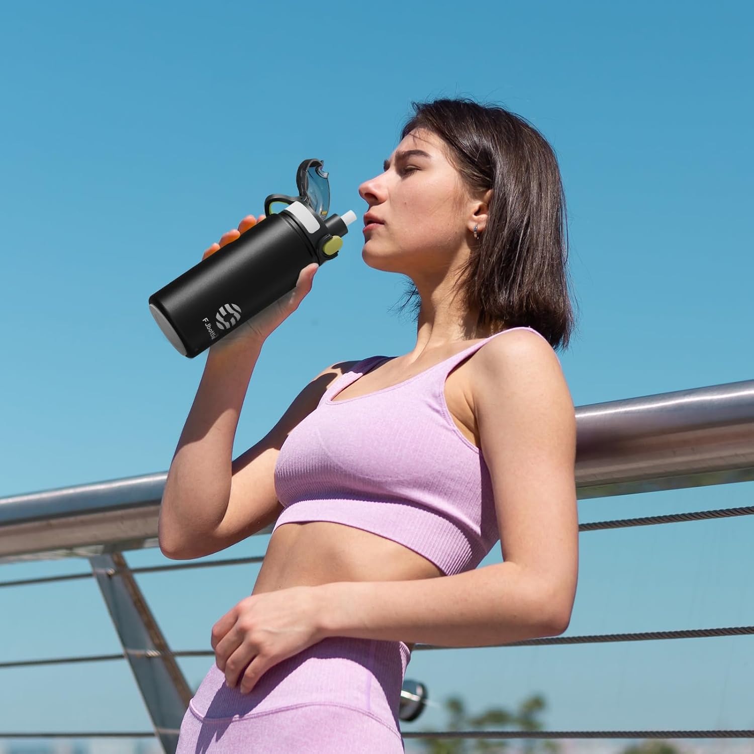 BOTELLA FJBOTTLE 720ML ACERO CON TAPA TRITÁN NEGRO - 5