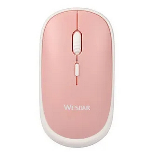 WESDAR - MOUSE DE OFICINA INALÁMBRICO X63 - ROSA Y BLANCO - 1