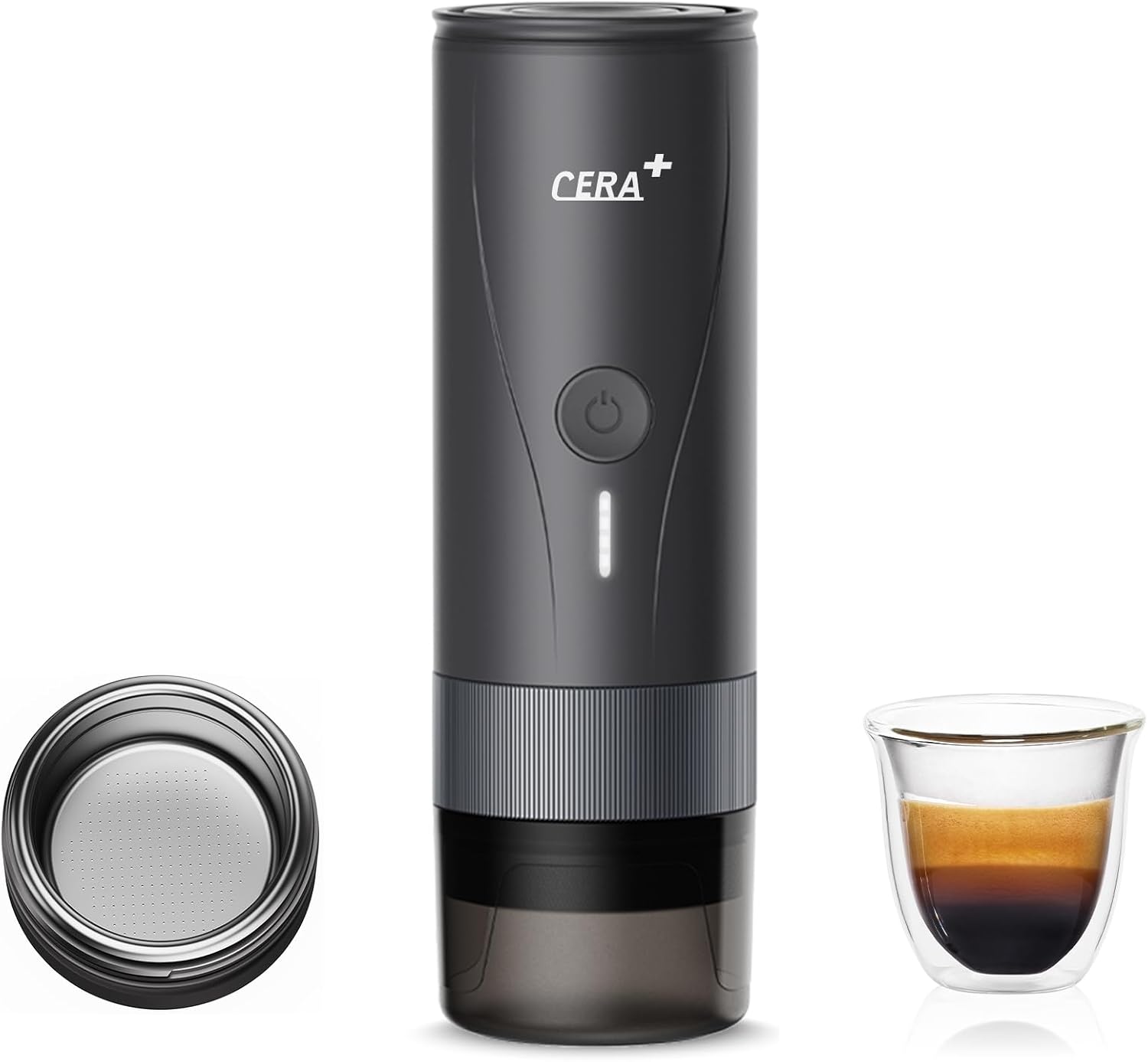 CERA+ - MINI MÁQUINA DE CAFÉ ESPRESSO AUTOCALENTABLE VERSIÓN PRO PCM04A NEGRO - 1