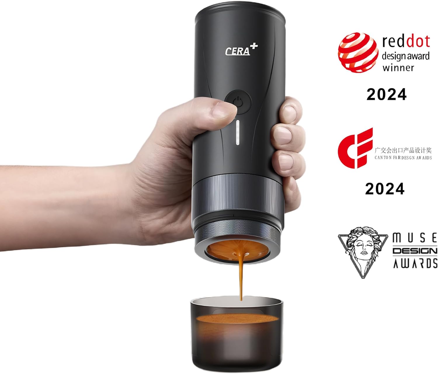 CERA+ - MINI MÁQUINA DE CAFÉ ESPRESSO AUTOCALENTABLE VERSIÓN PRO PCM04A NEGRO - 2