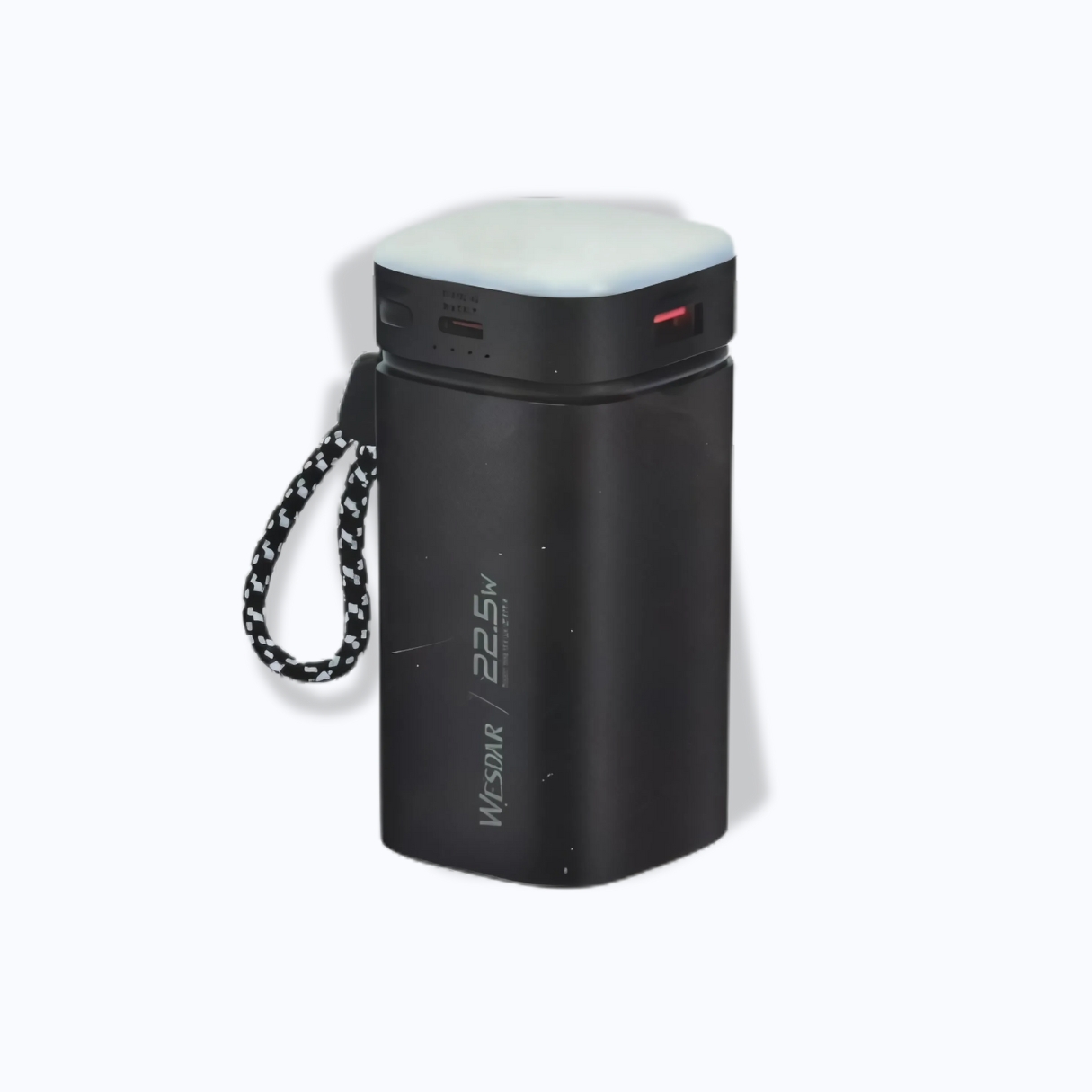 WESDAR - POWER BANK 22.5W PD LED FAST CHARGE C/CABLE LIGHTNING Y USB-C 20000MAH - NEGRO - 1