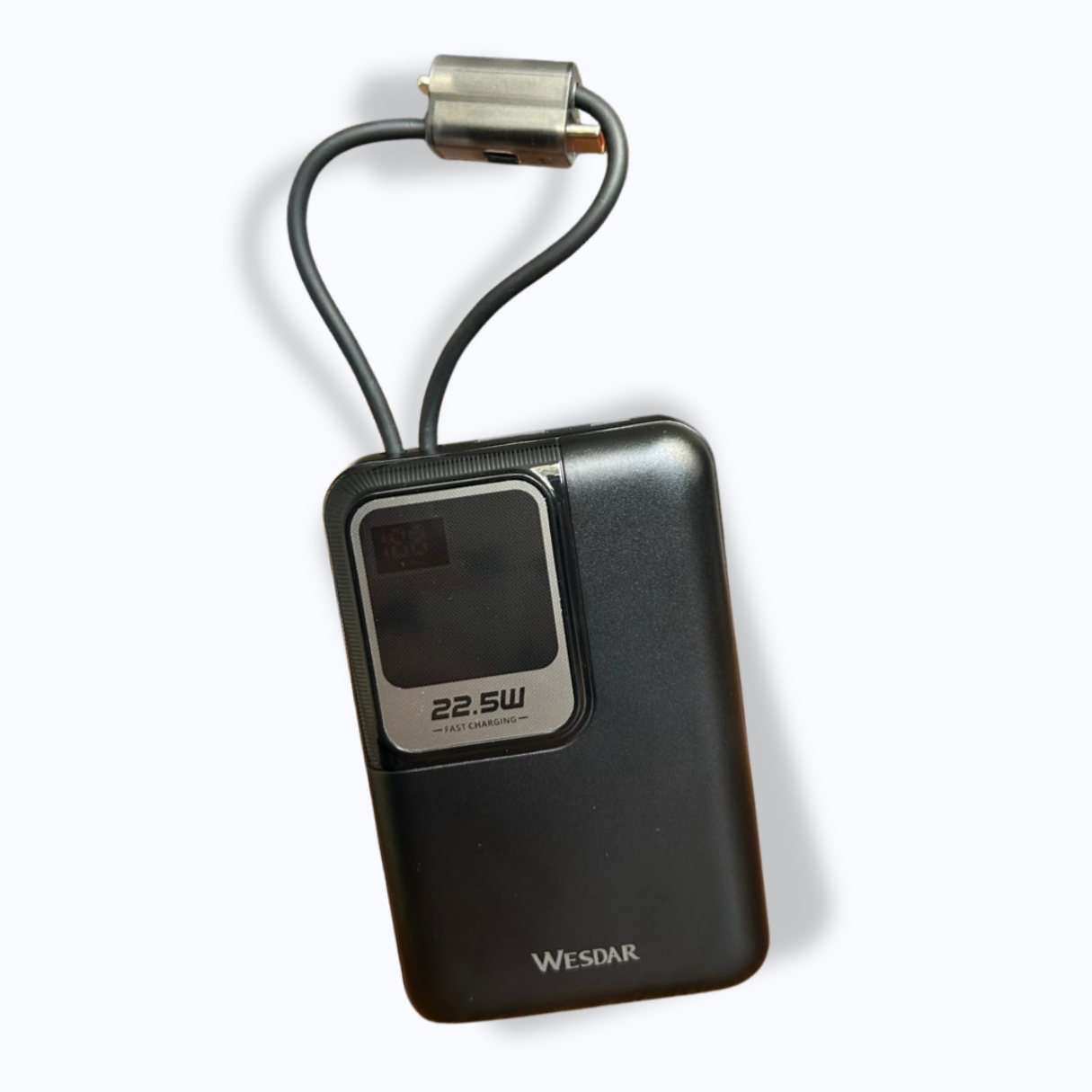 WESDAR - POWER BANK 22.5W PD LED FAST CHARGE C/CABLE LIGHTNING Y USB-C 20000MAH - NEGRO - 2