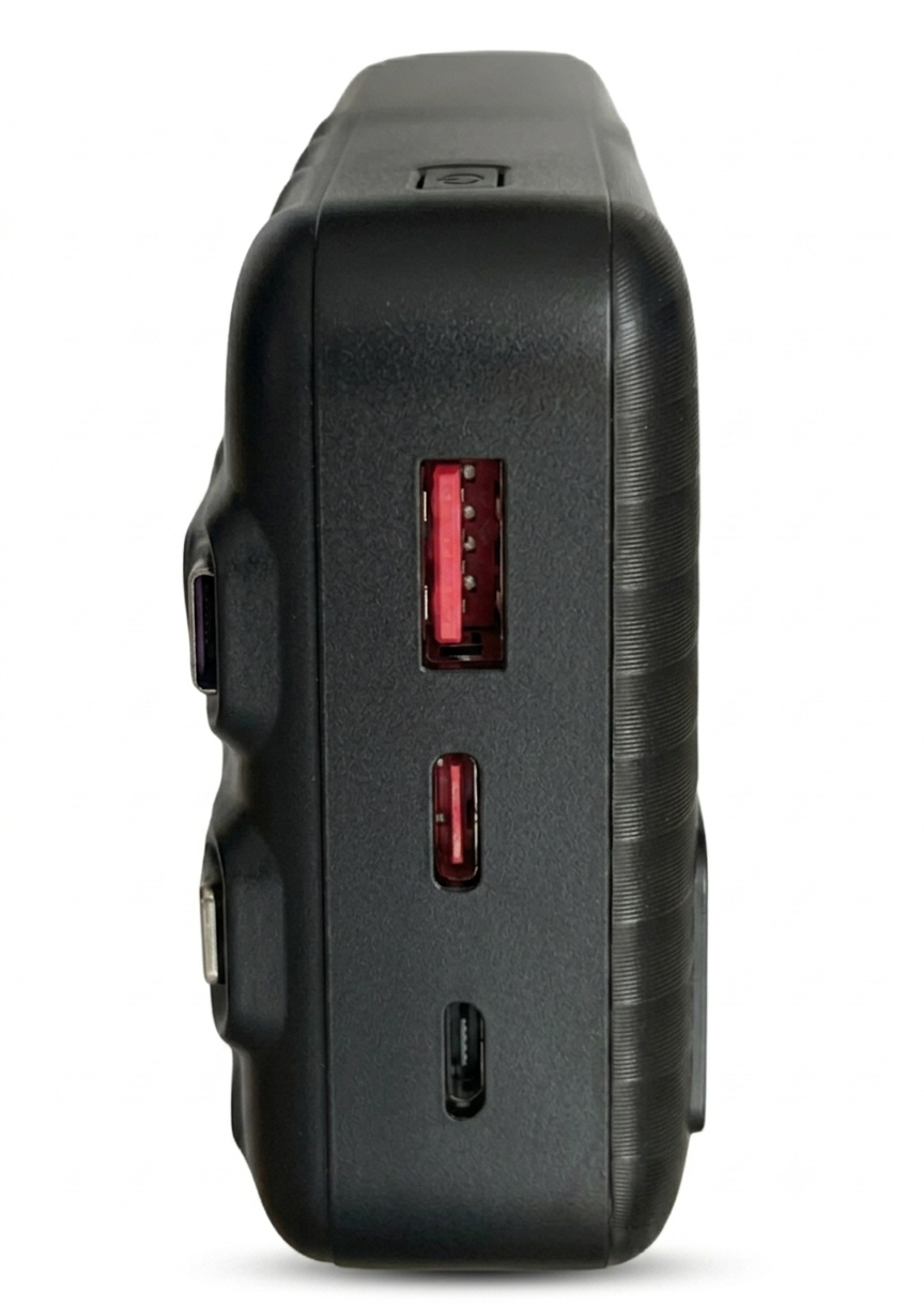 WESDAR - POWER BANK 22.5W PD LED FAST CHARGE C/CABLE LIGHTNING Y USB-C 20000MAH - NEGRO - 3