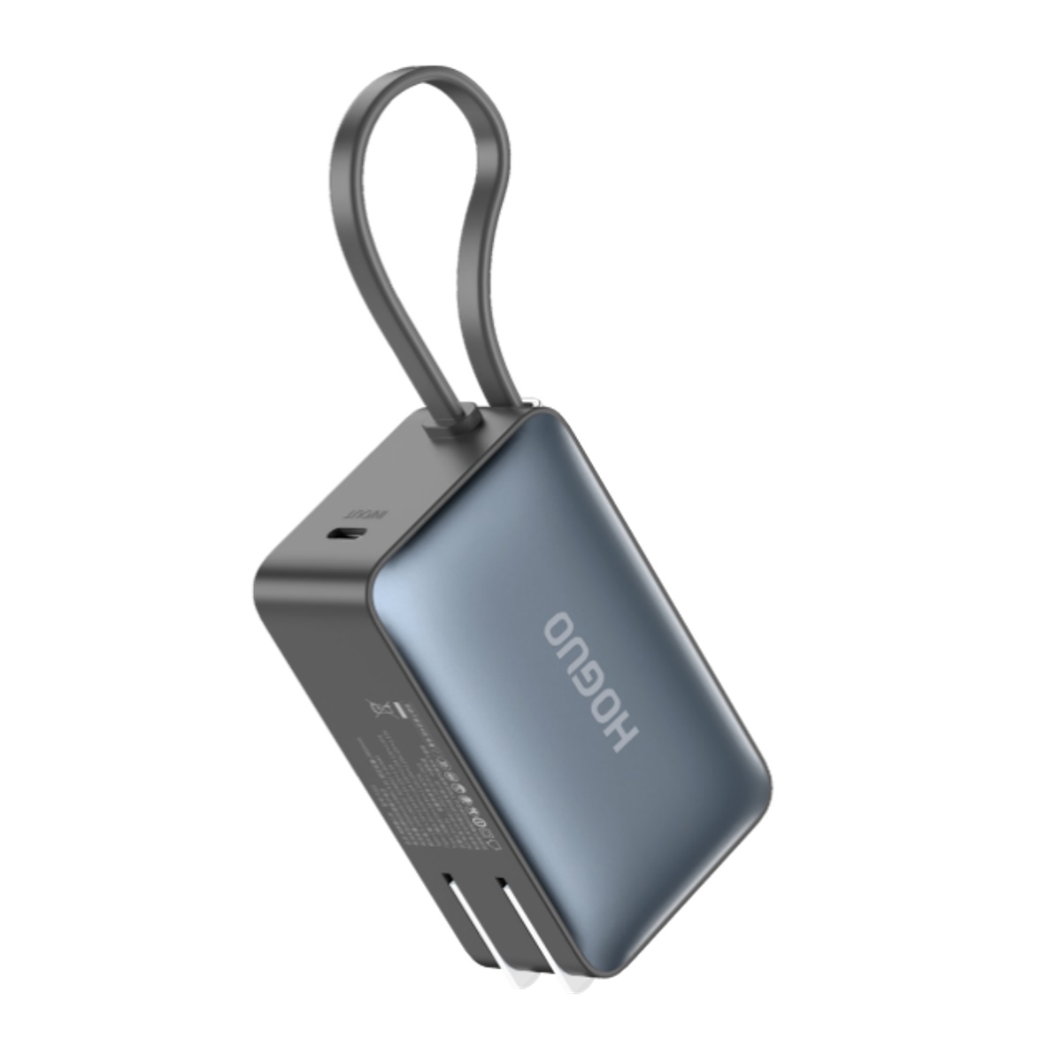 VERYSUN - MINI POWER BANK 3 EN 1 PARA VIAJES 5000MAH IPHONE 15/16 USB-C CON ENCHUFE PLEGABLE - 1