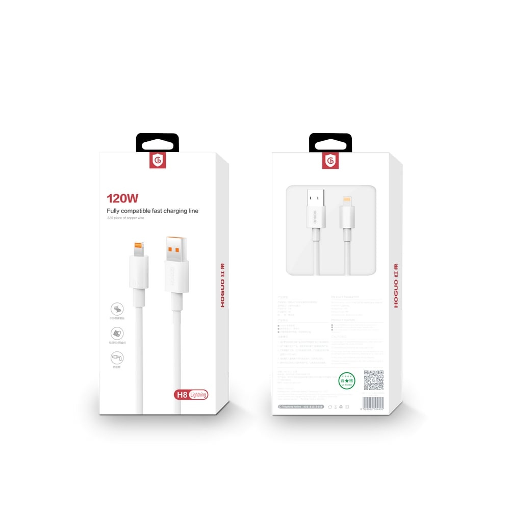 HOGUO - CABLE H8 120W CARGA RÁPIDA 100% COMPATIBLE USB A LIGHTNING - 2