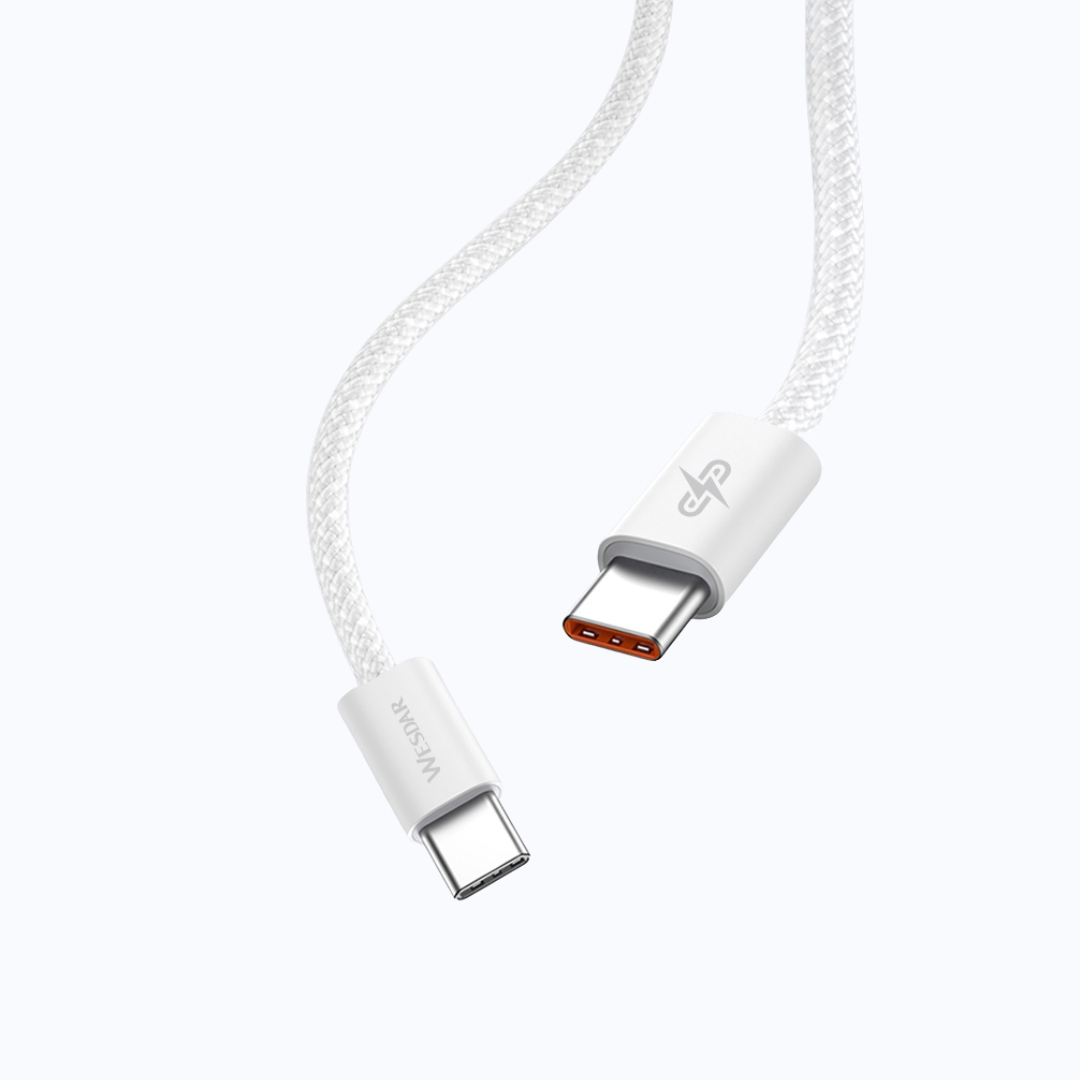 WESDAR - CABLE 1M CARGA RÁPIDA USB-C 27W - BLANCO - 1