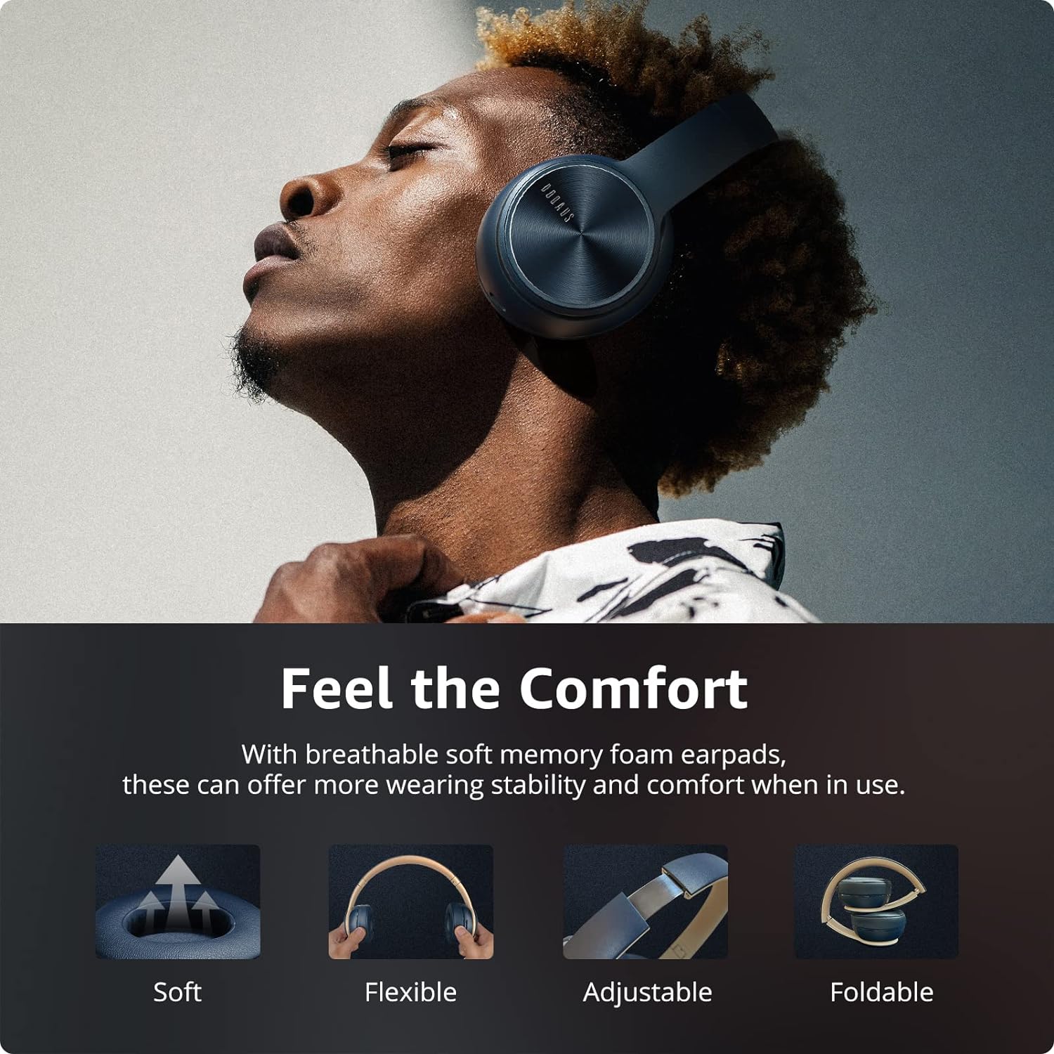 DOQAUS - AUDÍFONOS CARE 3 BT 5.3 HI-FI Y 40 HORAS DE USO - NEGRO - 4