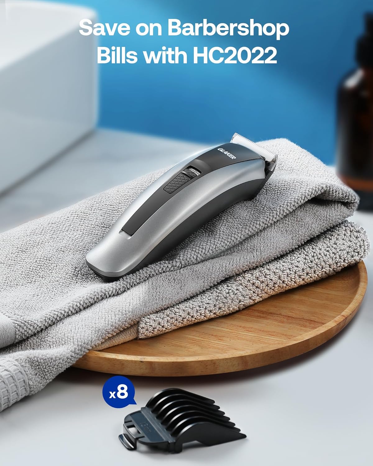 GLAKER - CORTADORA DE PELO VERSÁTIL INALÁMBRICA 2 EN 1 CON PROTECTORES DE ABS, KITS PROFESIONALES DE CORTE DE PELO - 7