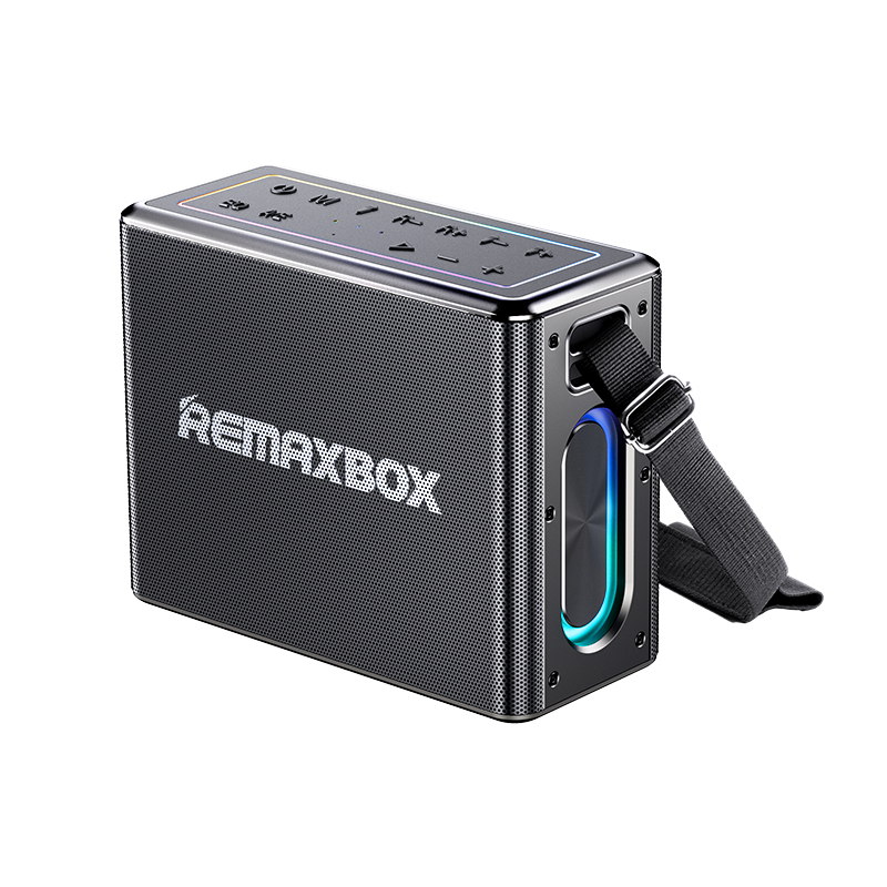 REMAX - PARLANTE KARAOKE 120W LUCES LED BT5.4 2 MICROS INALÁMBRICOS - NEGRO - 1