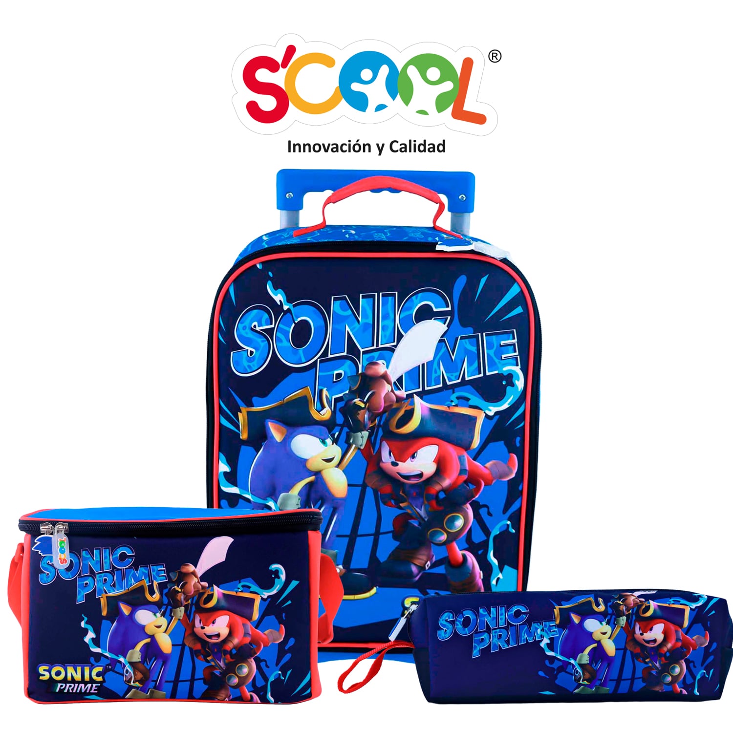 SCOOL - SET MALETA KOMBAT MED EVA 3D SONIC PRIME - 1